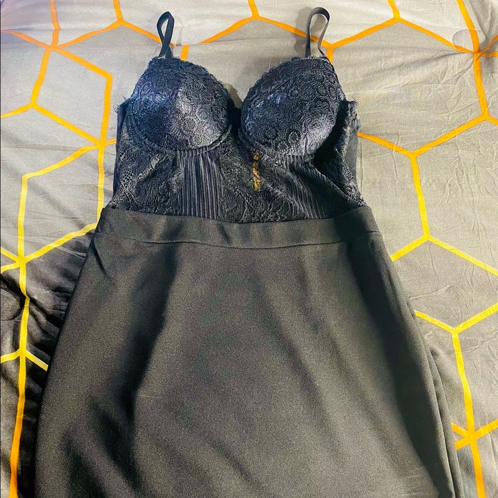 Black Mesh Corset Bodycon Dress